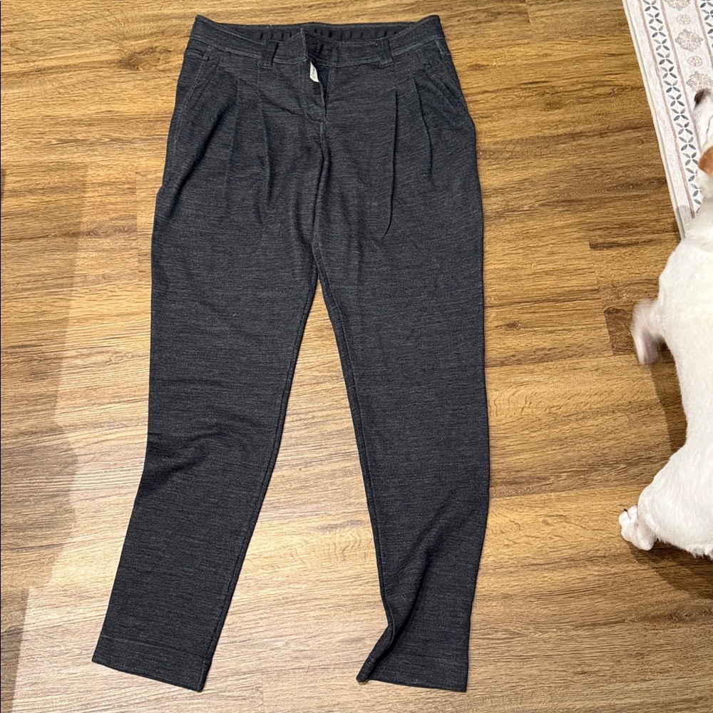 Lululemon Stress Less Pant Heathered Dark Grey/Soot Stretch French Terry Sz 10